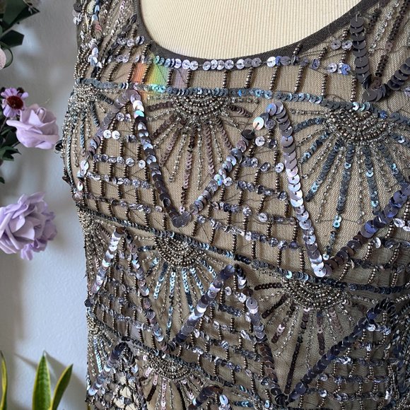 Bariano Black Label Beaded Sequin Mesh Tank - S (US 6) - Picture 2 of 6